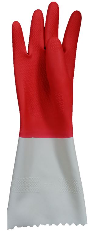 Industrial Rubber Glove (Red & White Color) 