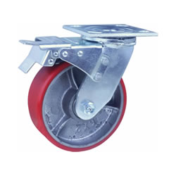 Heavy Load Urethane Casters Swivel Type With Stopper (E-DL103-22PU-100TN) 