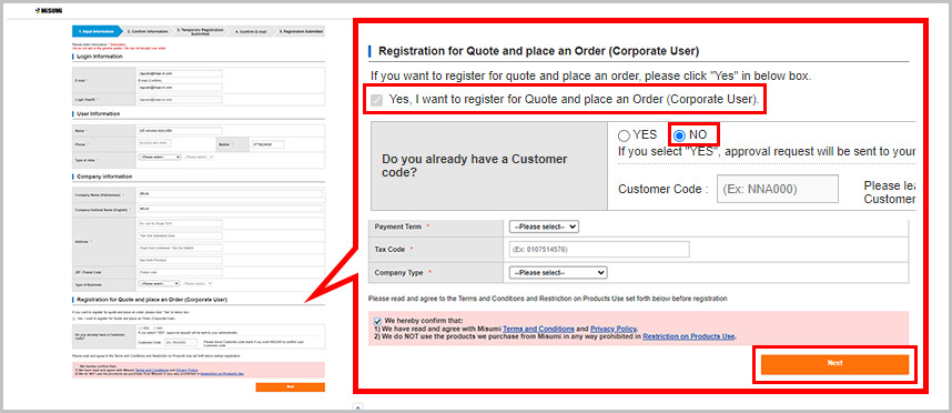 How to register a corporate account