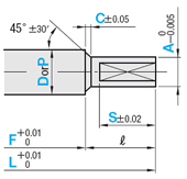 Round Shank, Tip Processed Core Pins D (for shaft holes)