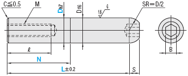 Angled Pins Tapped, for hexagonal wrench