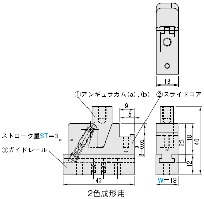 Mini Slide Core Units For two-color molding