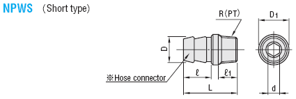 HOSE  NIPPLES  -HEXAGONAL  HOLE  TYPE  (FOR  HEXAGONAL  WRENCH  INSTALLATION)-:Related Image