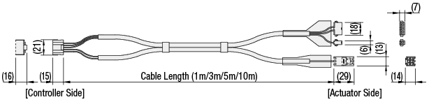 Power/Signal-Integrated Cables (Flex-Resistant) for Single Axis Robots - Controllers EXRS-C1:Related Image