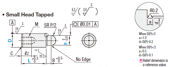 Locating Pins for Height Adjusting - Small Head Tapped:Related Image