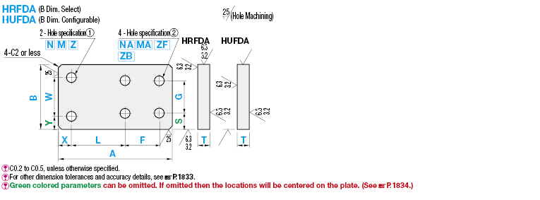 Flat Bars Mounting Plates/Brackets/B Dim. Selectable:Related Image