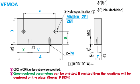 6 Surface Milled Mounting Plates/Brackets/Side Hole Type:Related Image