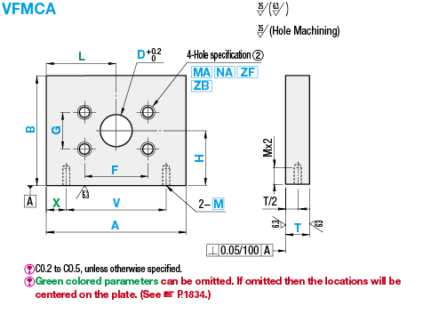 6 Surface Milled Mounting Plates/Brackets/Side Hole Type:Related Image