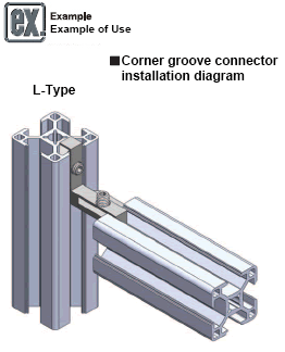 Hidden bracket for series profiles with groove width of 8mm
