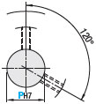 110310698849 Timing pulley shaft bore P round hole and threaded hole specifications