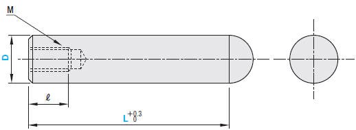 MISUMI Locating Pin Specifications and Dimensional Drawing  Large Head Round