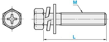 GB9074.13 Hexagon Combination Screw Dimensional Drawing