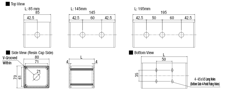 Single-Unit Aluminum Standard Switch Box W80 x H70:Related Image