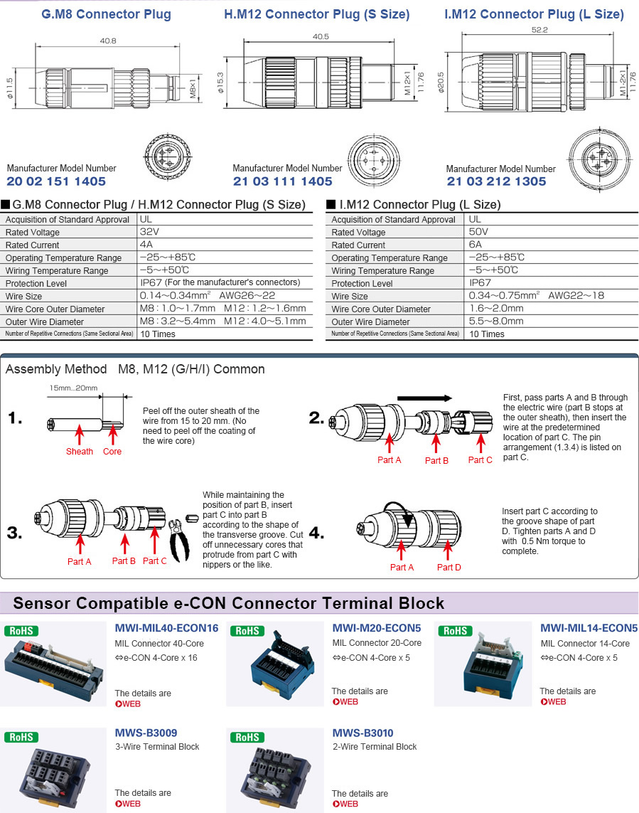 Relay Connector Set for Sensor Cables: Related Image