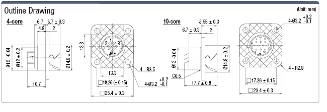 JN1 Waterproof Panel Mount Receptacle (One-touch Lock):Related Image