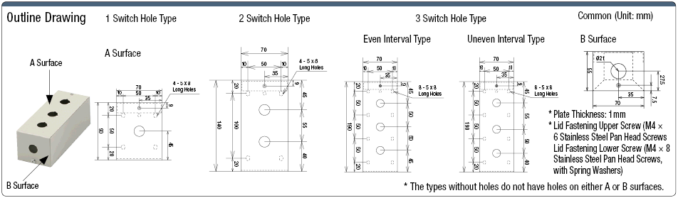 Steel Medium-sized Switch Box, W70 x H55 Single Unit:Related Image