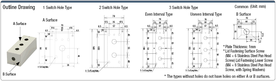 Steel Medium-sized Switch Box with Packing, W70 x H55 Single Unit:Related Image