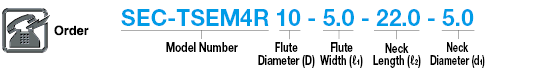 Carbide Blade Neck Relief End Mill, 4-Flute / Regular Model:Related Image