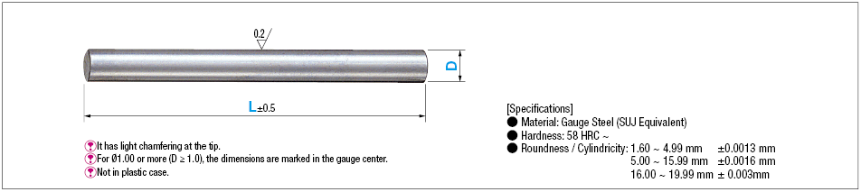 Steel Pin Gauge, All Lengths, Specified Model:Related Image