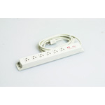 Multi-Use Power Strip, 6 Outlets 15-A Retaining, Cable Set with Integrated Flat-Blade Plug