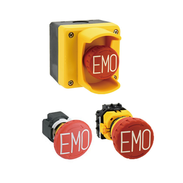 ø22 HW Series, SEMI Emergency off (EMO) Switch (HW1B-V402R-EMO) 