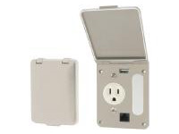 Interface Cover/2-Prong + Ground, LAN, USB