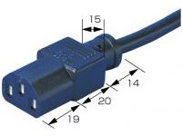 AC Cord, Fixed Length (UL/CSA), Single-Side Cut-Off Socket, Connector Type: Straight (A-ULSST-3) 