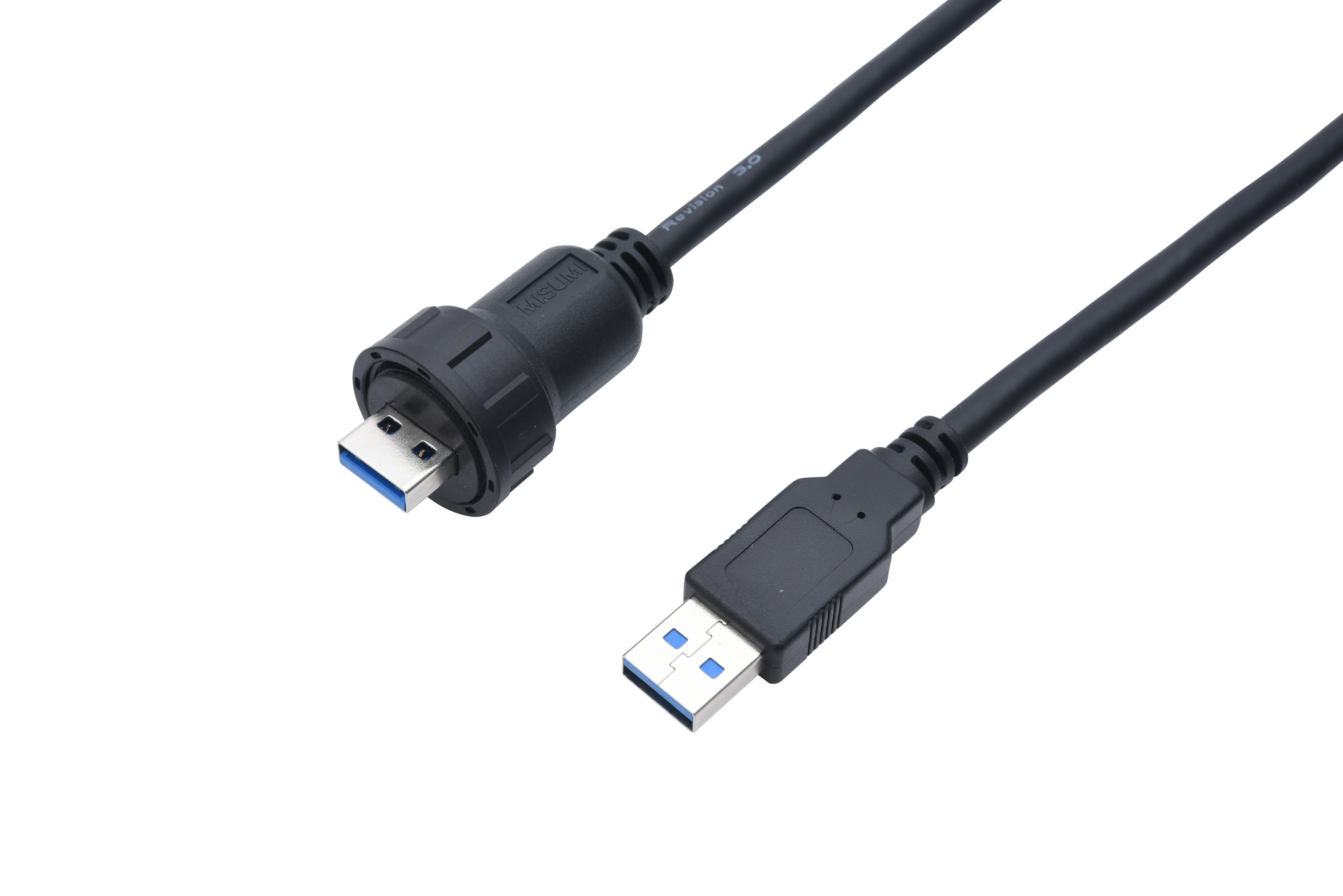 USB 3.0 (2.0 Compatible) Adapters with Cable, IP65 Panel Mounting (E-U3R65-AMAM-3)