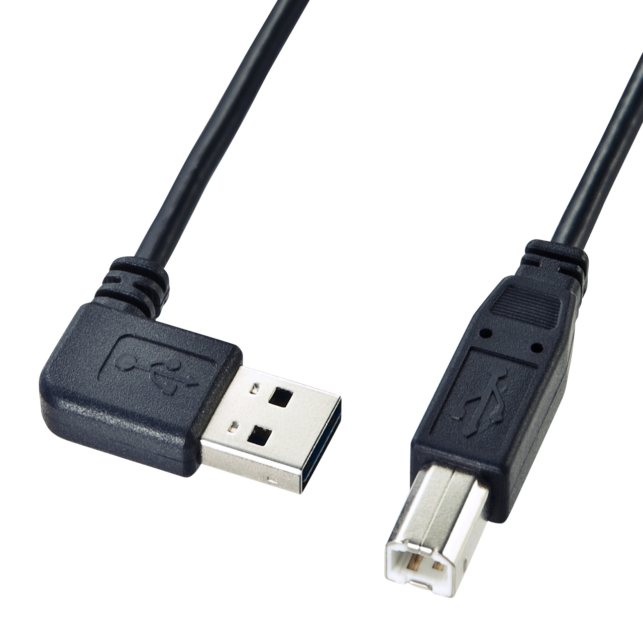 L-shaped USB cable with both sides insertable (A-B standard)