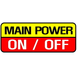 Warning Label: Main POWER-ON-OFF-Main Power