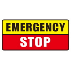 Warning Label: EMS- EMERGENCY STOP