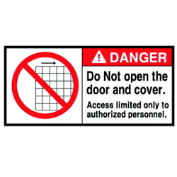 Warning Label: Door - Cover - Open/Close