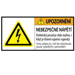 Warning Label: Electric Shock Warning_Main Power Supply Unit Receiving Electricity is Alive Even If Main Power Supply is off