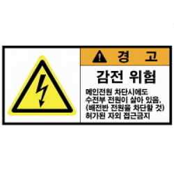 Warning Label: Electric Shock- Electricity- Unit Receiving Electric Power- Distribution Board