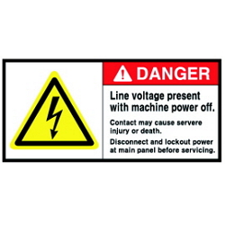 Warning Label: Line - Power - Voltage