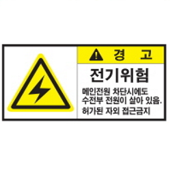 Warning Label: Electricity - Main Power - Unit Receiving Electric Power - Permission