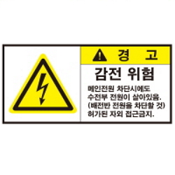 Warning Label: Electric Shock- Main Power- Unit Receiving Electric Power- Distribution Board