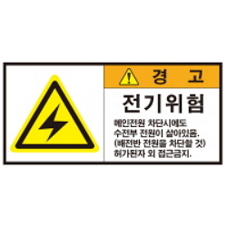 Warning Label: Electricity - Main Power - Cutoff - Incoming Part-Distribution Board