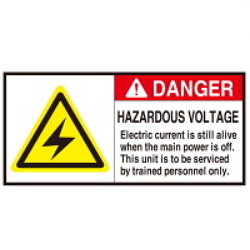 Warning Label: High Voltage- Hazardous- Voltage