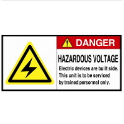 Warning Label: High Voltage- Hazardous- Voltage