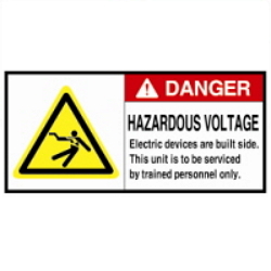 Warning Label: HAZARDOUS-VOLTAGE- Electric Shock