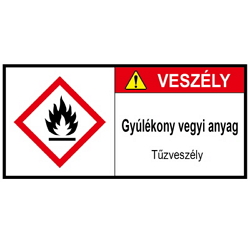 Warning Label: Danger Flammable Material Warning Fire hazard