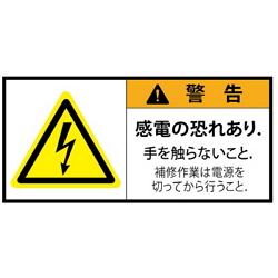 Warning Label: Warning Electric Shock Risk when Contacting Electric Shock Risk