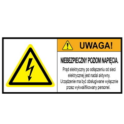 Warning Label: Warning Electricity Shock Danger Embedded Electrical Device