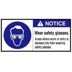 Warning Label: Safety Glasses - Safety Glasses