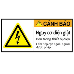 Warning Label: Electric Shock Danger Electrical Instrument Built-in No Access Except Allowed Persons