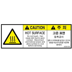 Warning Label: High temperature surface