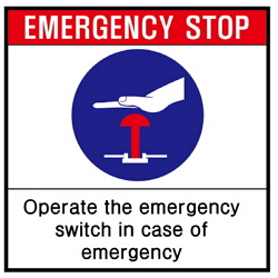 Warning Label: Emergency Stop