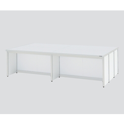 Central Laboratory Bench Wooden White Type, without Drawer, Frame Type 1800 x 1200 x 800