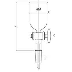 Injection Funnel Glass Stopcock 50 to 100 mL